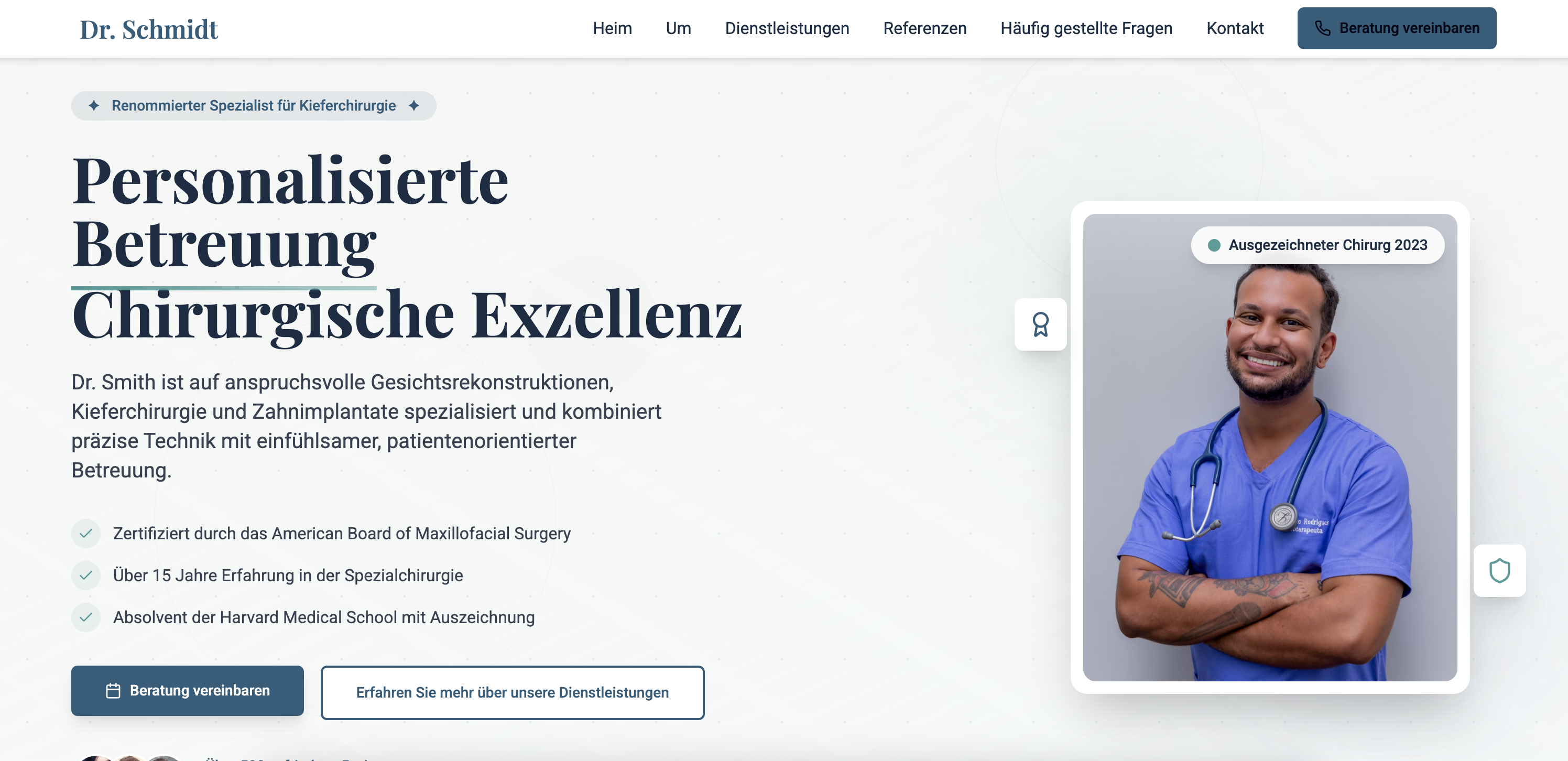 Website für Kieferchirurgie-Praxis