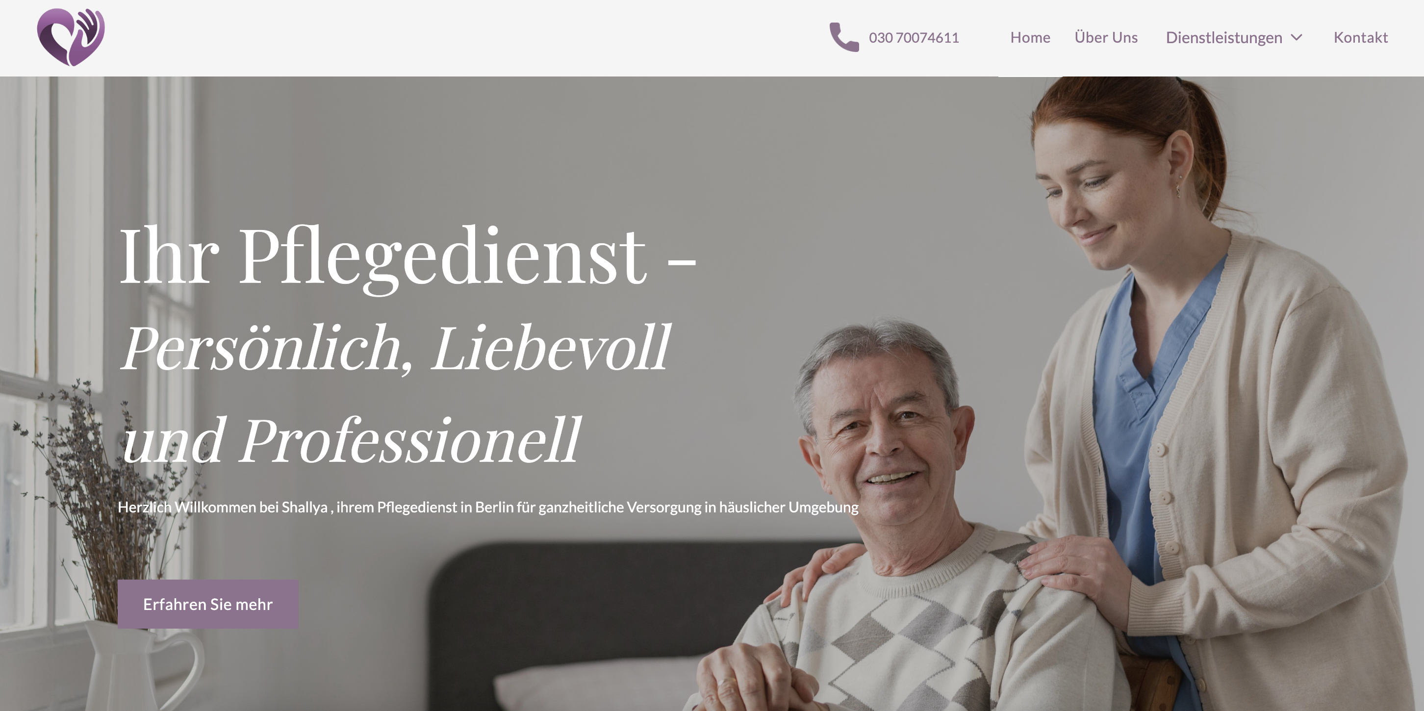 Website für Pflegedienst